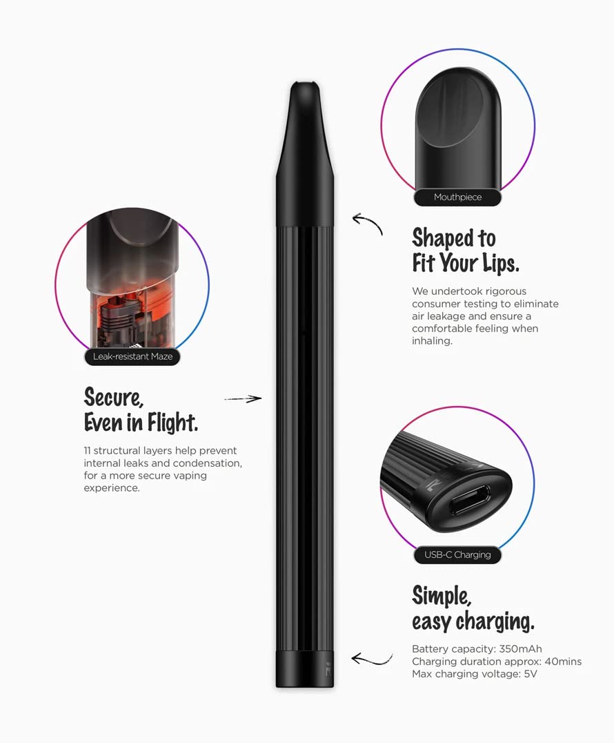 RELX Essential Device - Classic Black (Pods not Included/No